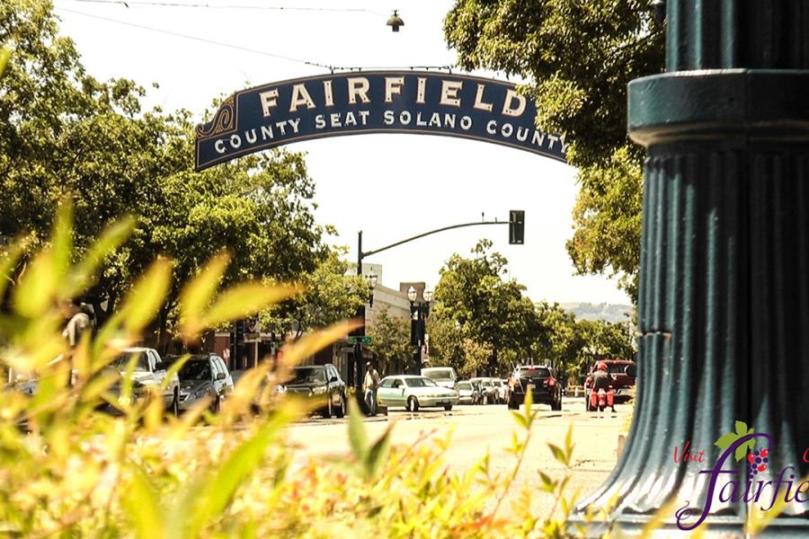 Fairfield arched sign over main street
